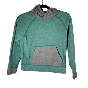 STIO Kids' Turpin Fleece Hoodie Green Teal Gray Kid’s Size 8 Hooded Sweatshirt